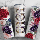 Stainless Floral Skinny Tumbler for Mom, Personalized Gift from Daughter