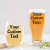 Custom Beer and Wine Glass Set