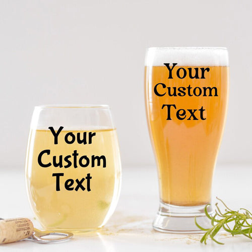 Custom Beer and Wine Glass Set