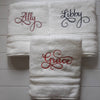 Personalized Calligraphy Embroidered Bath Towel
