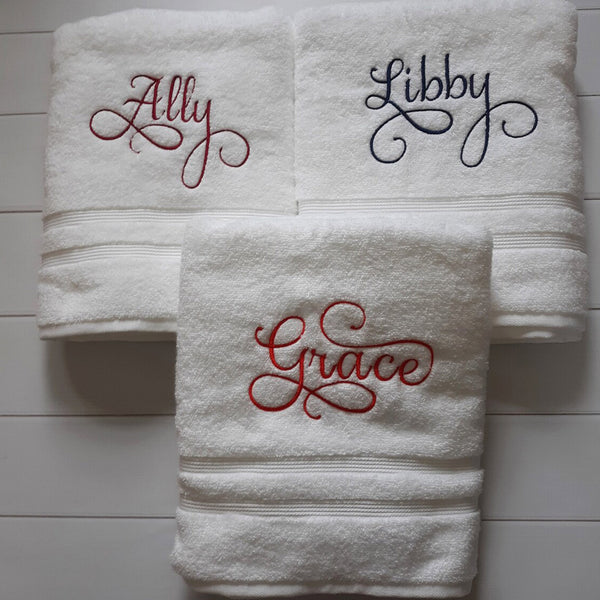 Bathroom Towel with Embroidery Name