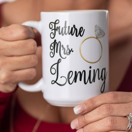 Personalized Future Mrs Engagement Gift Coffee Mug