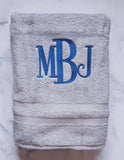 Blocked Monogram Bath Towel