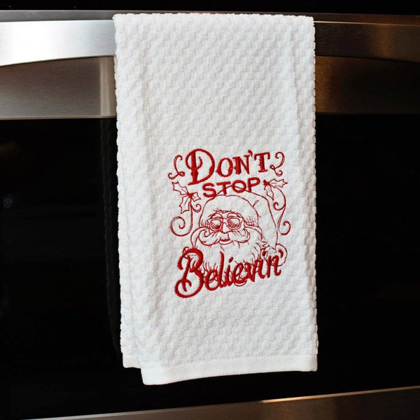 Don't Stop Believing Christmas Kitchen Towel