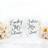 Personalized Future Mrs and Lucky Mrs Wine Glass