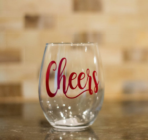 Cheers Stemless Wine Glass