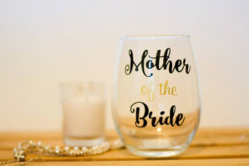 Wedding Party Stemless Wine Glass