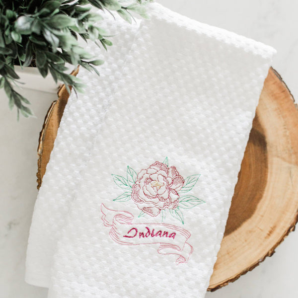 Custom State Pride Embroidered Kitchen Hand Towel Decor