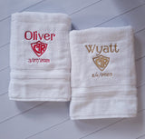 Personalized White CTR Baptism Embroidered Towel