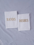 HANDS & DISHES Embroidered Cotton Waffle Weave Towels Set