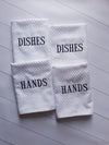 HANDS & DISHES Embroidered Cotton Waffle Weave Towels Set