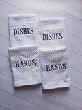 HANDS & DISHES Embroidered Cotton Waffle Weave Towels Set