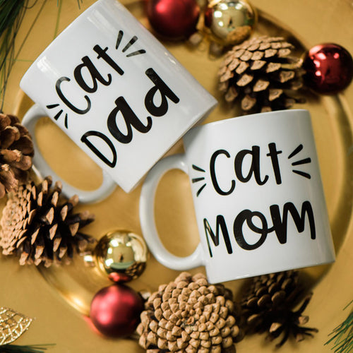 Cat Mom or Cat Dad Dishwasher safe Mug