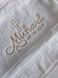 Personalized Christening Cross Towel Baptism Gift