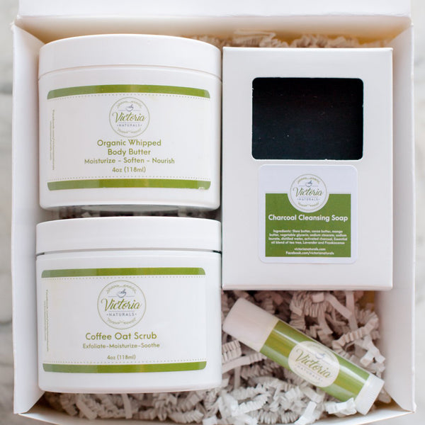 Natural Spa Gift Set | Choose Turmeric, Rose, Shea or Charcoal
