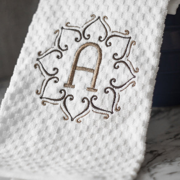 Monogram Embroidered Dish Towel
