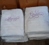 Personalized Calligraphy Embroidered Bath Towel
