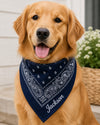 Custom Embroidered Dog Bandana Personalized with ONE Name Only