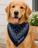 Custom Embroidered Dog Bandana Personalized with ONE Name Only