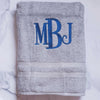Blocked Monogram Bath Towel