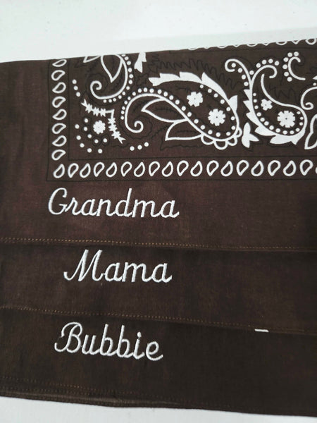 Custom Embroidered Dog Bandana Personalized with ONE Name Only