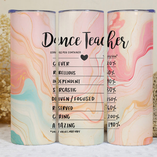 Dance Teacher Appreciation - Personalized Tumbler for Dance Recitals