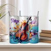 Watercolor Violin Tumbler Personalized, Customized Orchestra Themed Drinkware