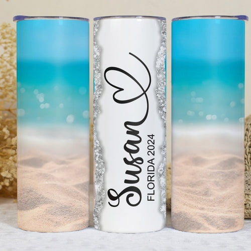 Custom Personalized Beach Theme Tumbler