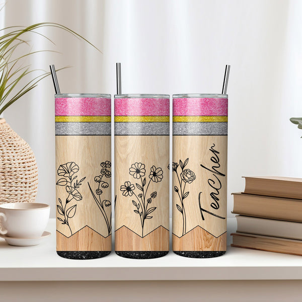 Teacher Thank You Gift - Custom Pencil Travel Tumbler