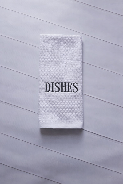 HANDS & DISHES Embroidered Cotton Waffle Weave Towels Set