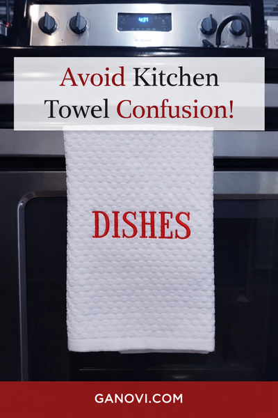 HANDS & DISHES Embroidered Cotton Waffle Weave Towels Set