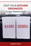 HANDS & DISHES Embroidered Cotton Waffle Weave Towels Set