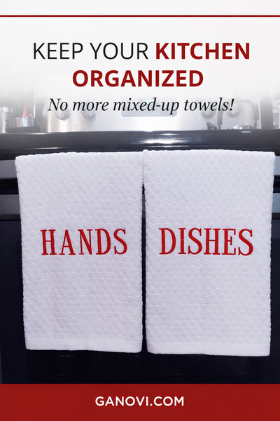HANDS & DISHES Embroidered Cotton Waffle Weave Towels Set