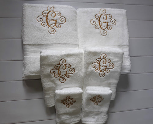 Monogram Bath Towel Set