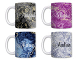 Custom Watercolor Marble Mug - Personalized Gift for Her