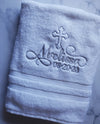 Personalized Christening Cross Towel Baptism Gift