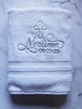 Personalized Christening Cross Towel Baptism Gift