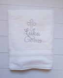 Personalized Christening Cross Towel Baptism Gift