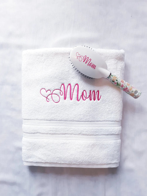Personalized Embroidered Bathroom Towel for Mom