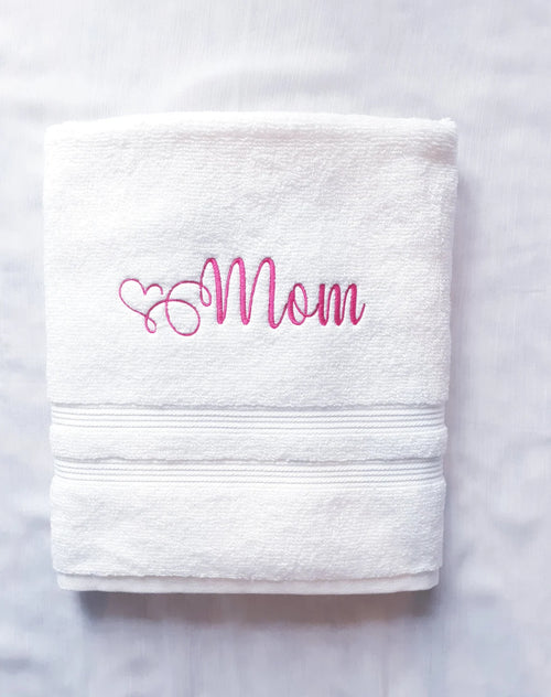 Personalized Embroidered Bathroom Towel for Mom