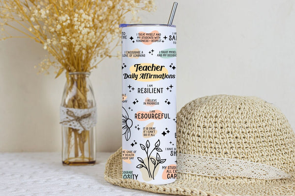 Personalized Teacher Affirmation Tumbler - Daily Inspiration