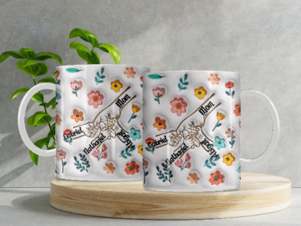Personalized Family 3D Tumbler - Hold My Hand & Heart Gift
