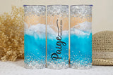 Custom Beach Theme Tumbler - Personalized Travel Drinkware