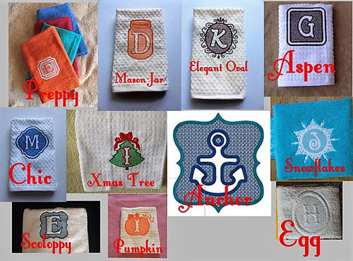 Monogrammed Custom Hand Towels - Housewarming & Wedding Gift