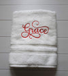 Personalized Calligraphy Embroidered Bath Towel