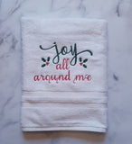 Joyful Christmas Bathroom Hand Towel - Holiday Décor