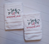 Joyful Christmas Bathroom Hand Towel - Holiday Décor