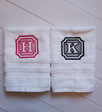 Monogrammed Custom Hand Towels - Housewarming & Wedding Gift