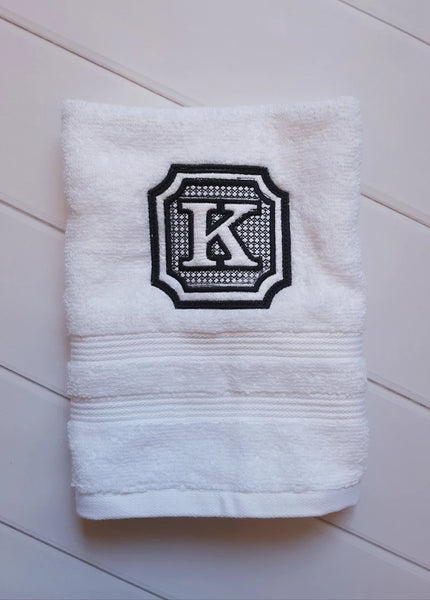 Monogrammed Custom Hand Towels - Housewarming & Wedding Gift