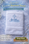 Personalized Christening Cross Towel Baptism Gift